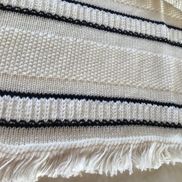 NWT TALBOTS COWL NECK SWEATER STRIPE PONCHO - Picture 12 of 13